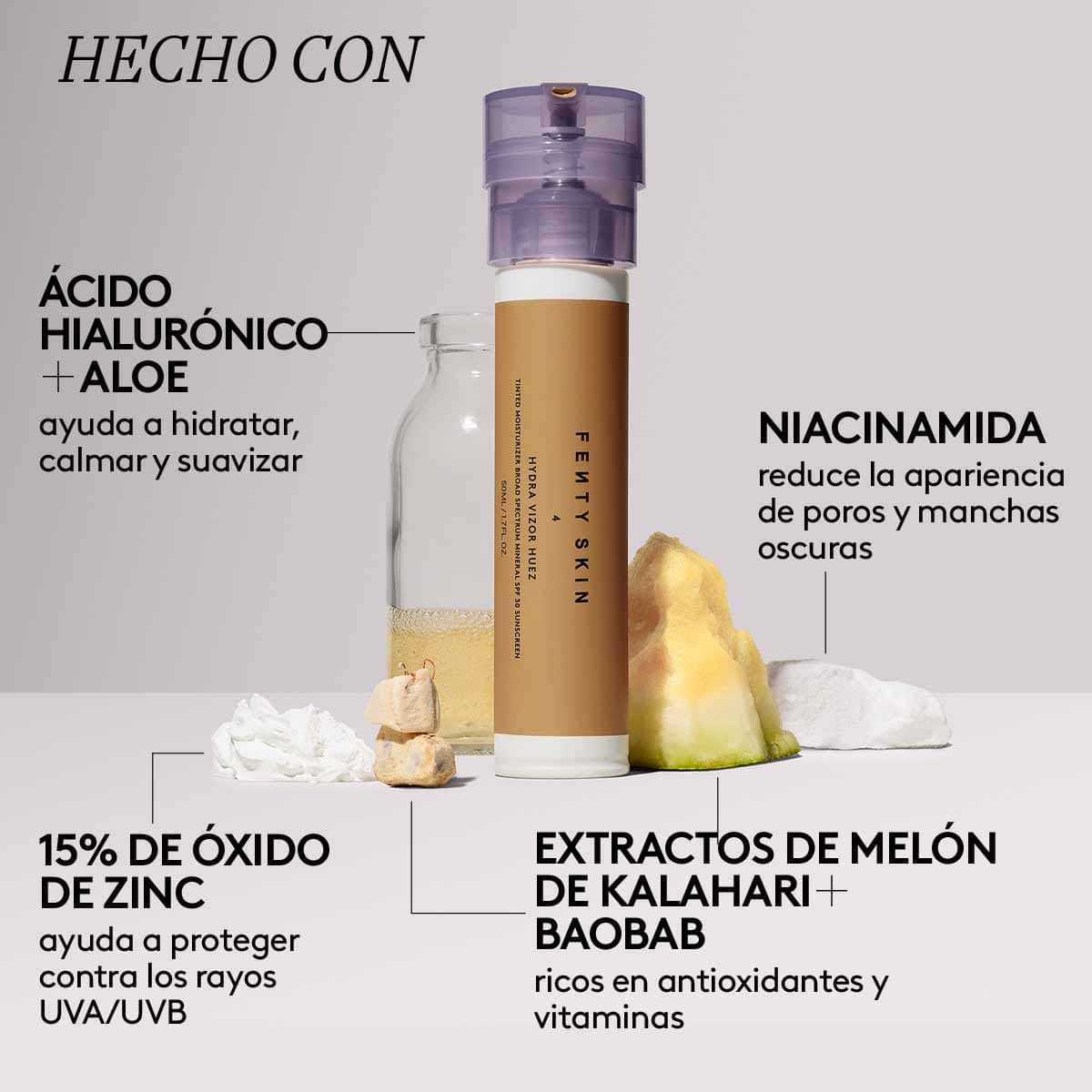 HYDRA VIZOR HUEZ TINTED BROAD SPECTRUM MINERAL SPF 30 SUNSCREEN (CREMA HIDRATANTE LIGERA CON PROTECCIÓN SOLAR)